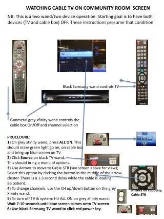 WATCHING CABLE TV ON COMMUNITY ROOM SCREEN