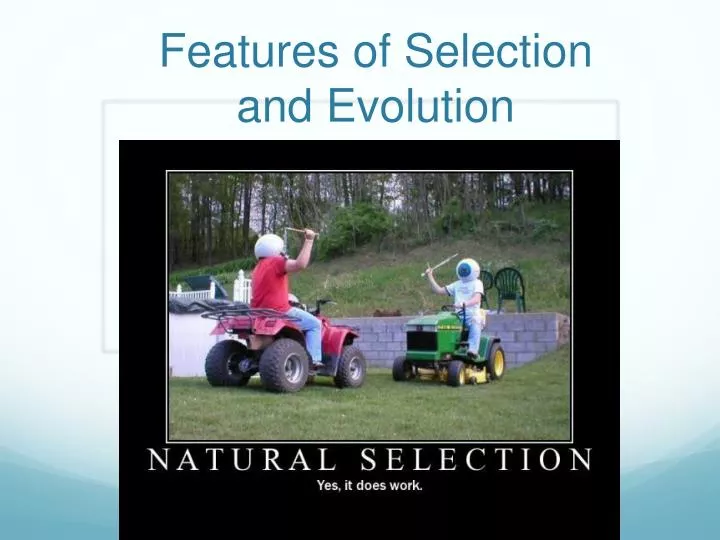 features of selection and evolution