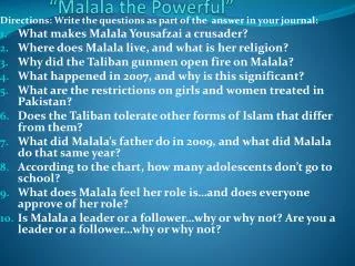 “ Malala the Powerful”