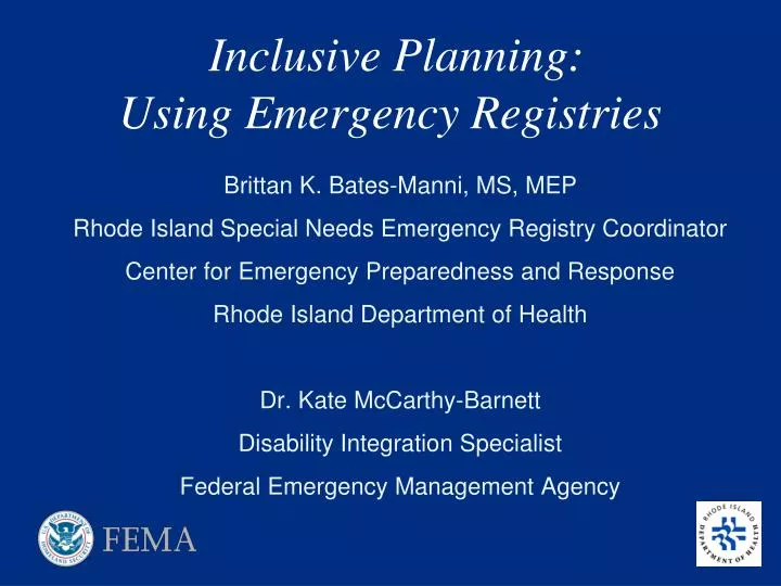 inclusive planning using emergency registries