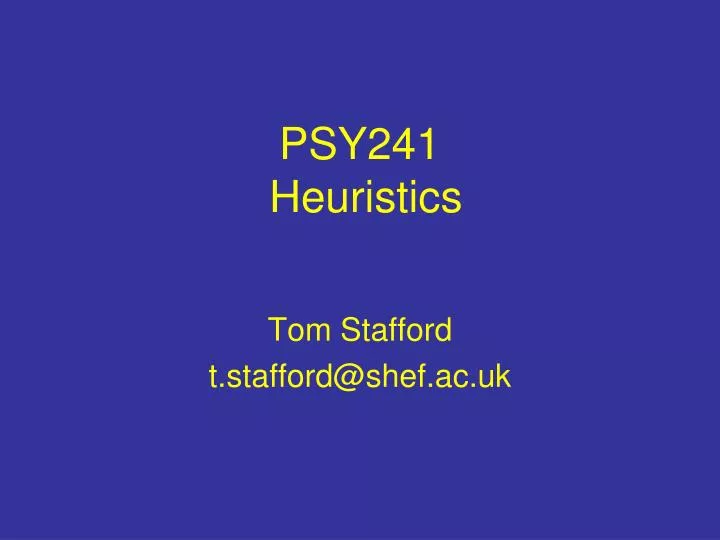psy241 heuristics