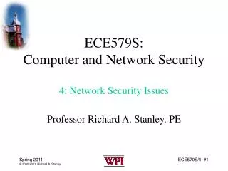 ECE579S: Computer and Network Security 4: Network Security Issues