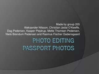 Photo editing Passport Photos