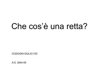 che cos una retta