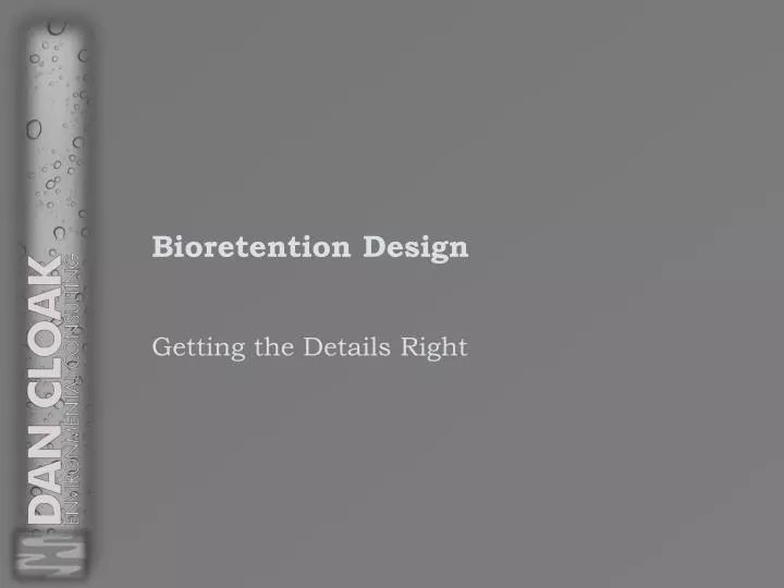bioretention design