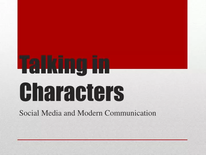 talking in characters