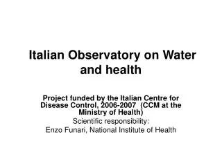 Italian Observatory on Water and health
