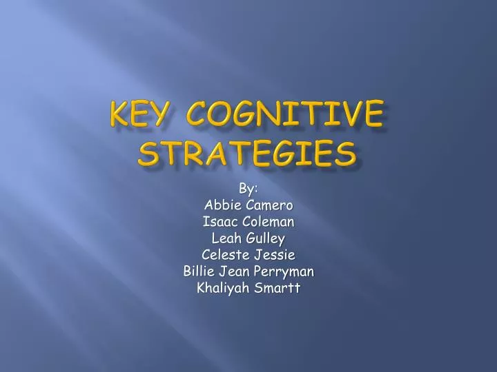 key cognitive strategies