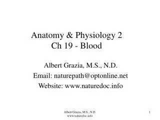 Anatomy &amp; Physiology 2 Ch 19 - Blood