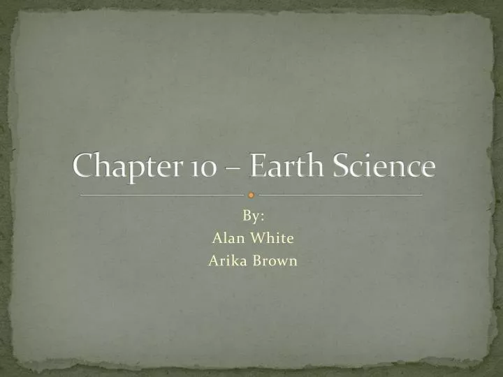 chapter 10 earth science