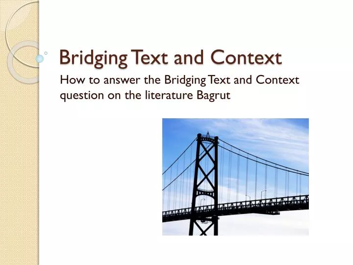 bridging text and context