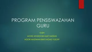 program pensiswazahan guru