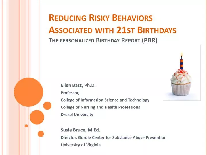 reducing risky behaviors associated with 21st birthdays the personalized birthday report pbr