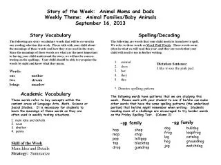 Story Vocabulary