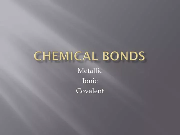 chemical bonds