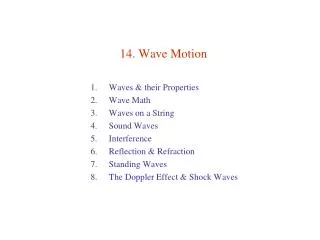 14. Wave Motion
