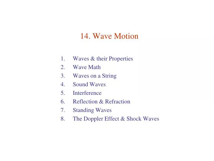 14 wave motion