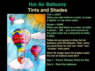 Hot Air Balloons Tints and Shades