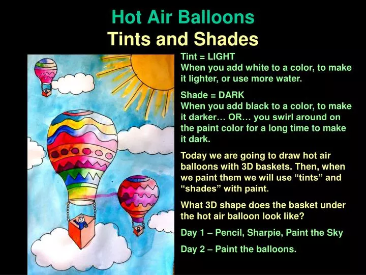 hot air balloons tints and shades