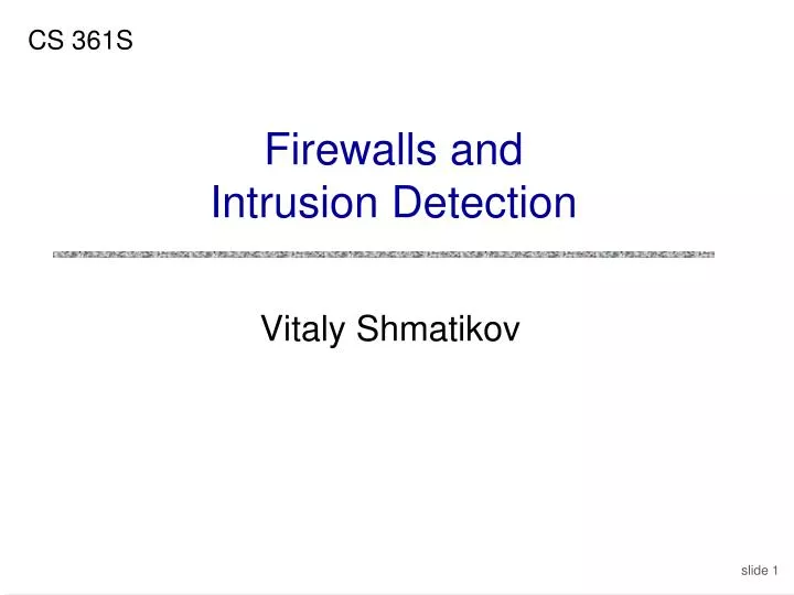 firewalls and intrusion detection