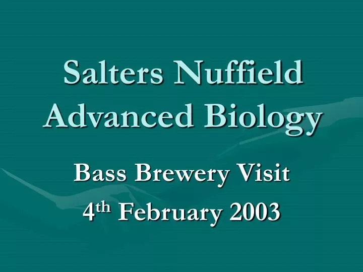 salters nuffield advanced biology
