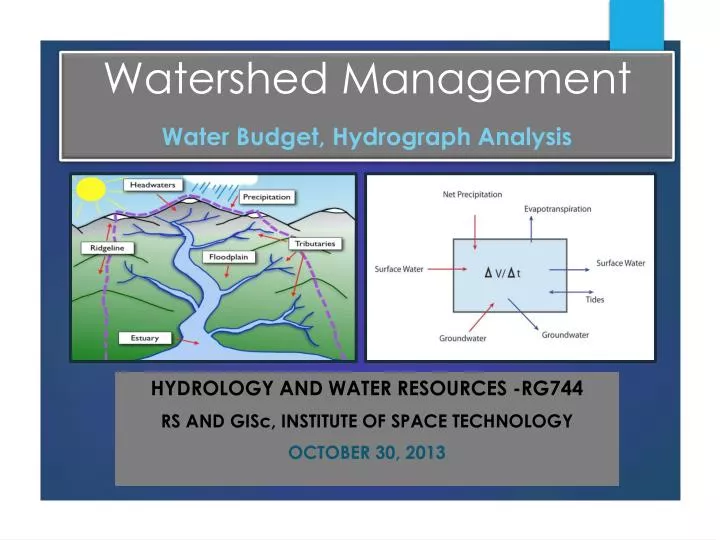 watershed management water budget hydrograph analysis