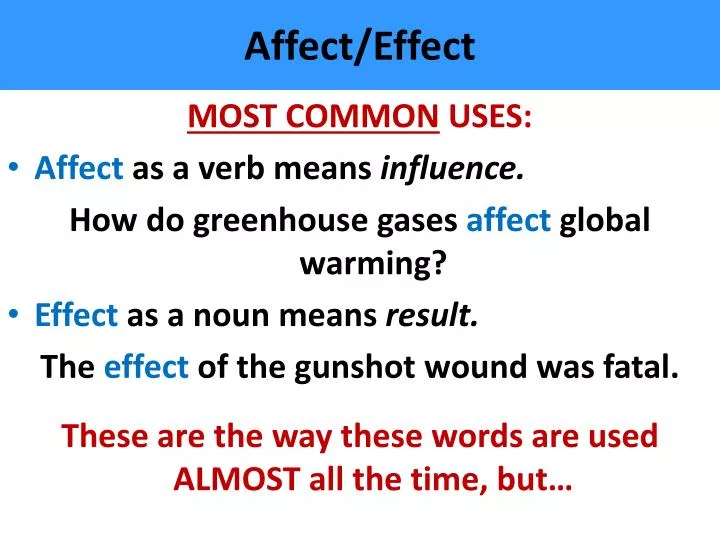 affect effect