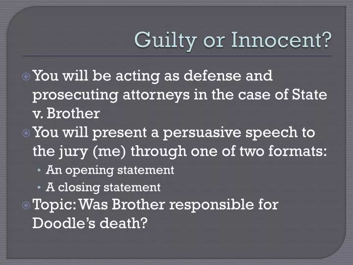 guilty or innocent