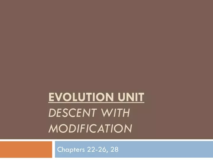 evolution unit descent with modification