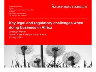 Key legal and regulatory challenges when doing business in Africa