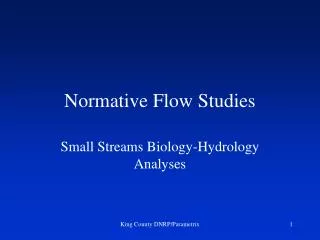 Normative Flow Studies