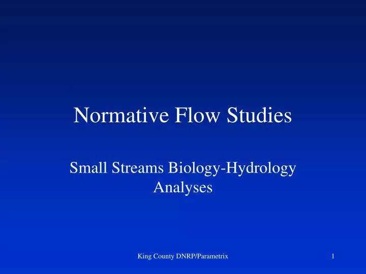 normative flow studies