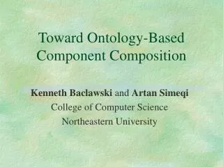 Toward Ontology-Based Component Composition