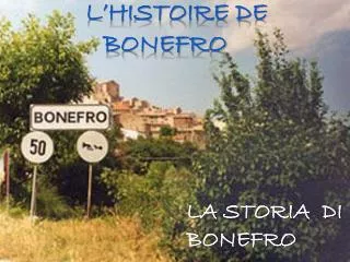 l histoire de bonefro