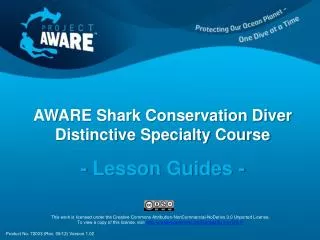 AWARE Shark Conservation Diver Distinctive Specialty Course - Lesson Guides -