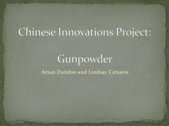 chinese innovations project gunpowder
