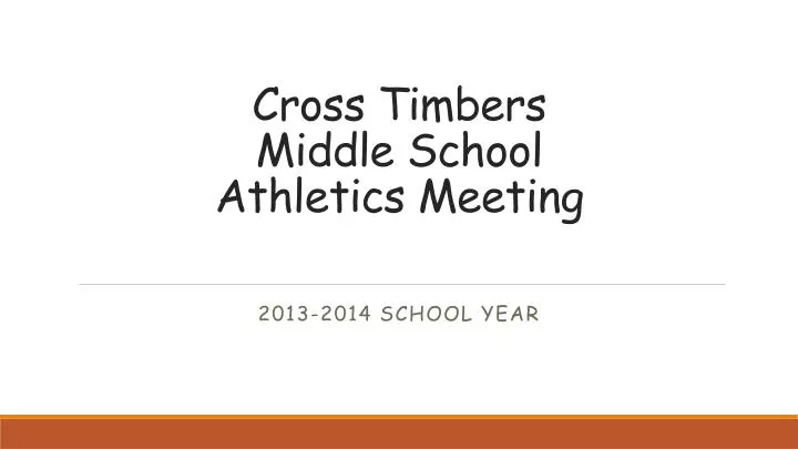cross timbers middle school athletics meeting