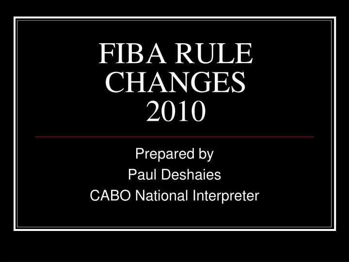 fiba rule changes 2010