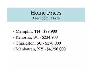 Home Prices 3 bedroom, 2 bath