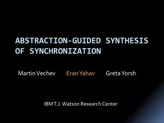 Abstraction-Guided Synthesis of synchronization