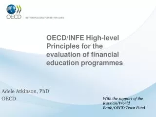 OECD/INFE High-level Principles for the evaluation of financial education programmes