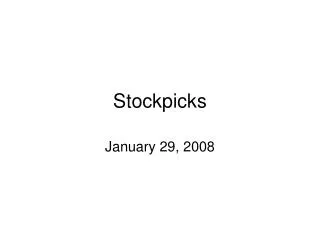 Stockpicks