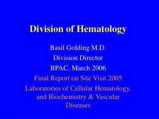 Division of Hematology