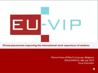 Virtual placements: improving the international work experience of student s
