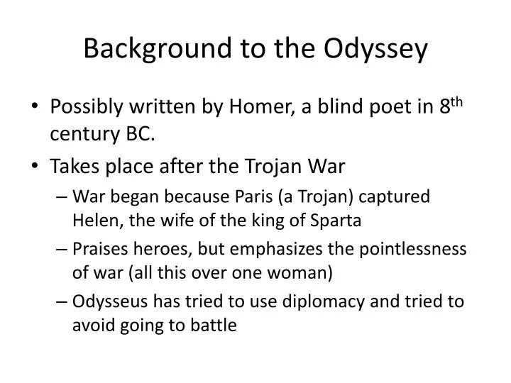 background to the odyssey