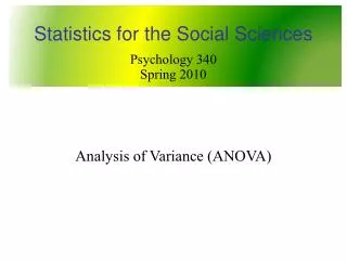 Psychology 340 Spring 2010