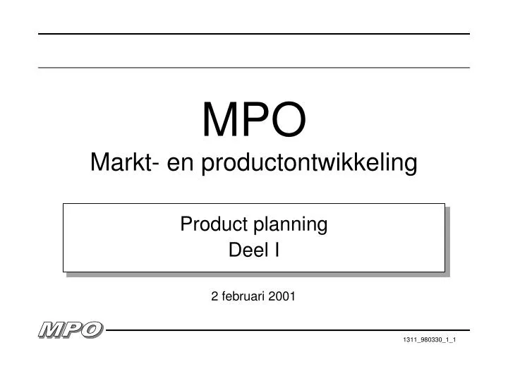 mpo markt en productontwikkeling