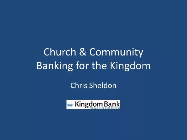 church community banking for the kingdom
