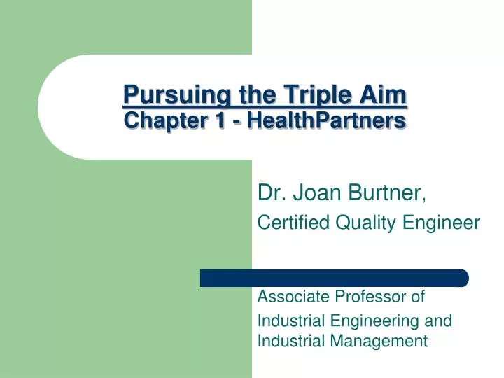 pursuing the triple aim chapter 1 healthpartners
