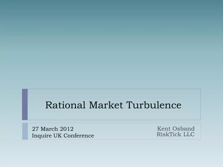 rational market turbulence
